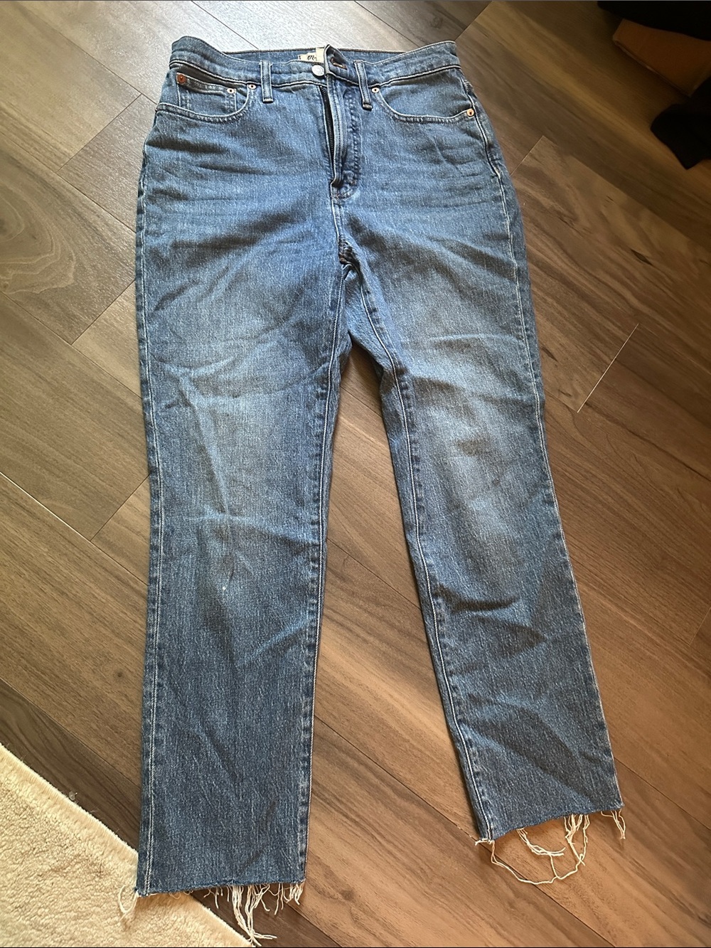 Madewell Straight-Leg High-Rise Jeans — Medium Blue